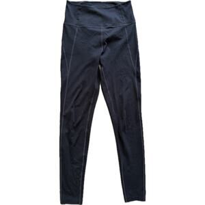 Girlfriend Collective Black Compressive High-Rise Legging Medium Contrast Stitch